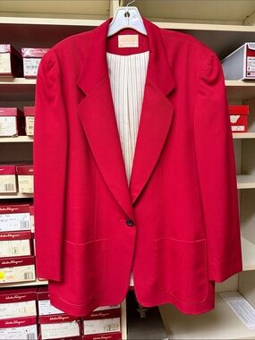 Pendleton Vibrant Red wool Single-Button Blazer